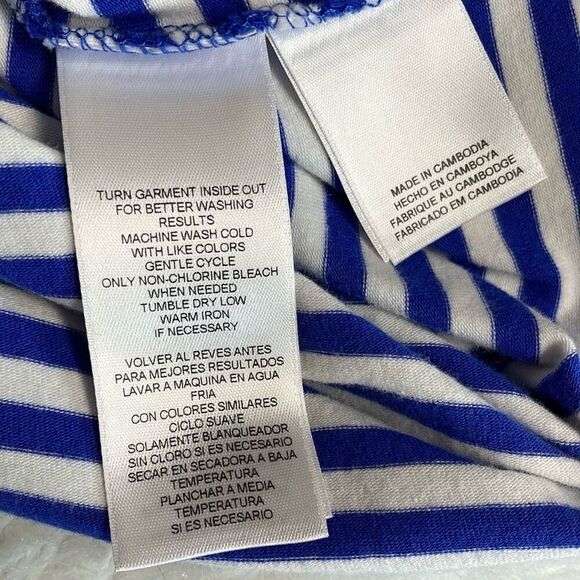 JONES NEW YORK Ladies Nautical Stripes Pullover Top Size Large Blue White Red - Picture 6 of 7